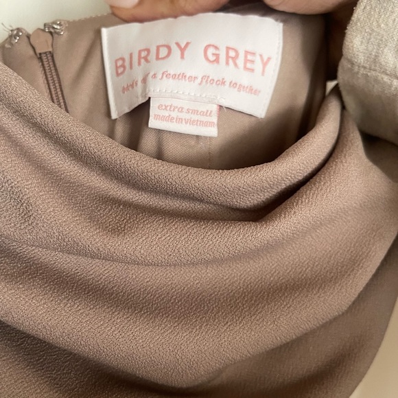 Birdy Grey Ash Crepe Taupe Dress XS - Picture 4 of 6